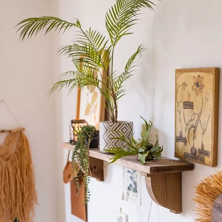 رف خشب طبيعي 120 سم