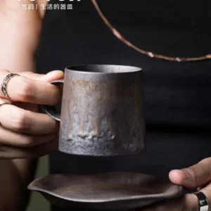 كوب من السيراميك حجري بدون الصحن