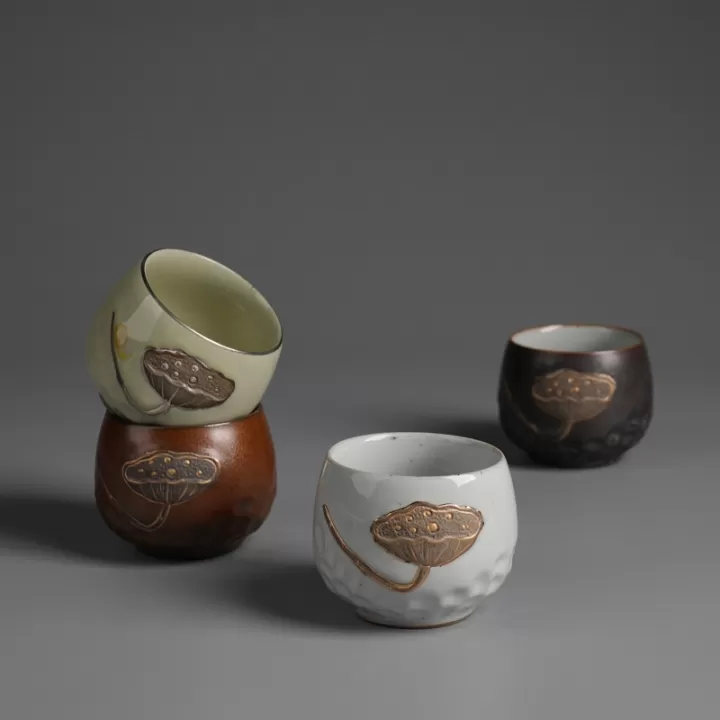 طقم اكواب قهوة من البورسلين عمل يدوي انيق للقهوة العربية او التركية والاسبريسو سعة 150 مل