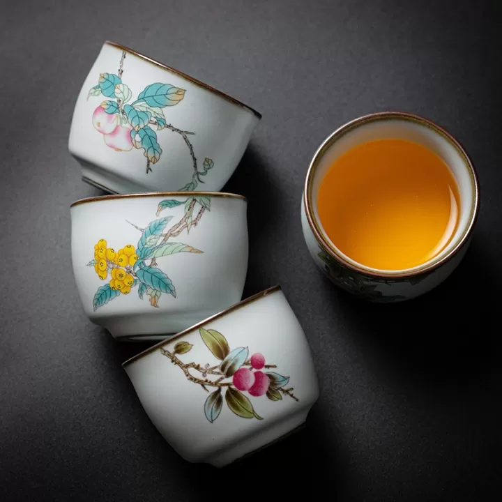 طقم اكواب قهوة من البورسلين عمل يدوي انيق للقهوة العربية او التركية والاسبريسو سعة 150 مل