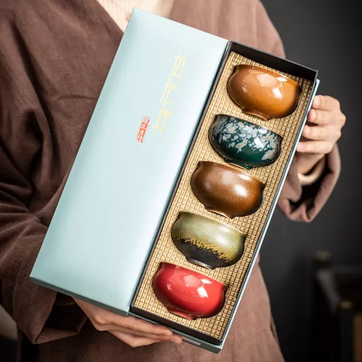 طقم اكواب قهوة من البورسلين عمل يدوي انيق للقهوة العربية او التركية والاسبريسو سعة 150 مل