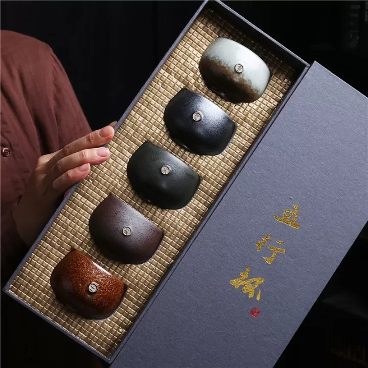 طقم اكواب قهوة من البورسلين عمل يدوي انيق للقهوة العربية او التركية والاسبريسو سعة 120 مل