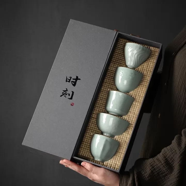 طقم اكواب قهوة من البورسلين عمل يدوي انيق للقهوة العربية او التركية والاسبريسو سعة 120 مل