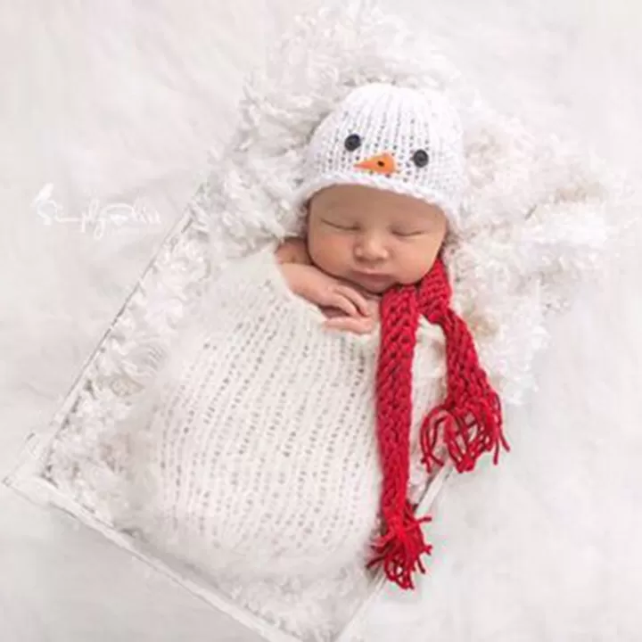 طقم ثيم الرجل الثلجي من الكورشيه من ثلاثة قطع