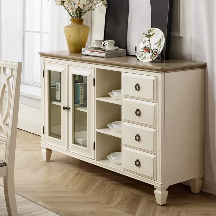 دولاب بوفيه قزاز بادراج خشب