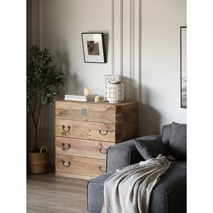 دولاب تخزين بعدة ادراج من خشب الصنوبر الطبيعي