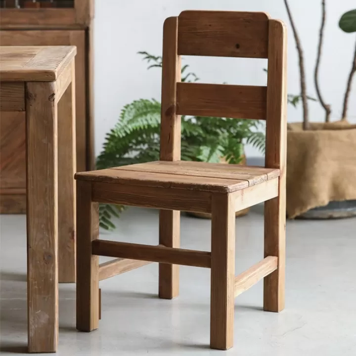 كرسي خشبي طراز ريفي للطاولة أو المكتب الشخصي