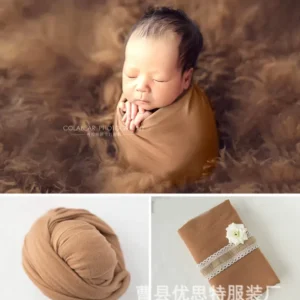 خلفية قماش ستريش مع تاج ورده لتصوير المواليد