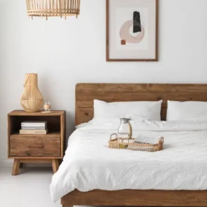 سرير ريفي لشخص ونصف من خشب الصنوبر