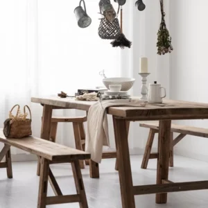 طاولة طعام من الخشب الطبيعي - 3