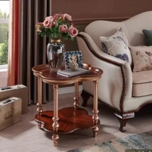 طاولة مزدوجة الأرفف للصالون