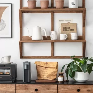 رف دورين خشب طبيعي