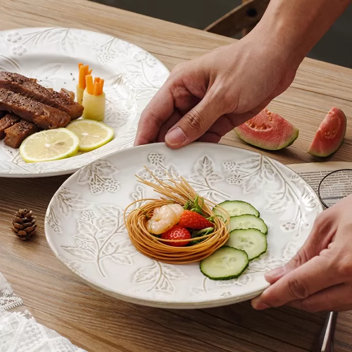 صحن تقديم دائري من السيراميك