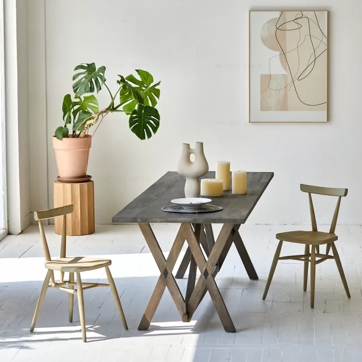 طاولة طعام من الخشب الطبيعي - 8