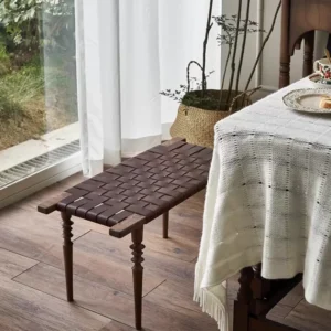 كرسي بانش اوك و خيوط الجلد طبيعي