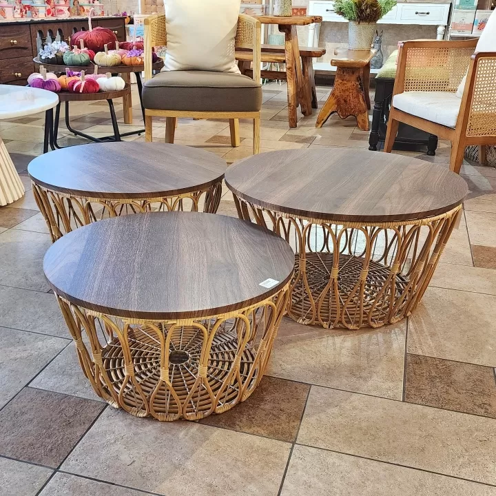 طقم طاولات خدمة مكون من 3 قطع