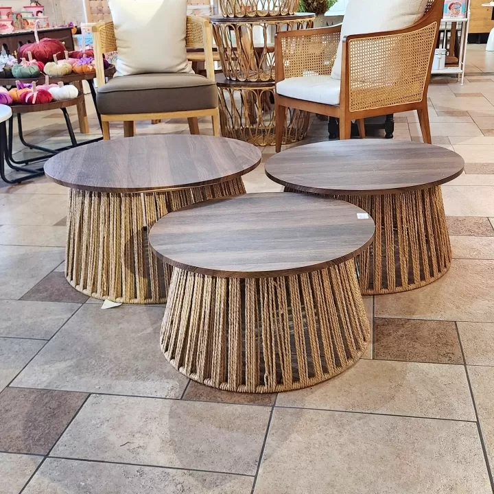 طقم طاولات خدمة مكون من 3 قطع