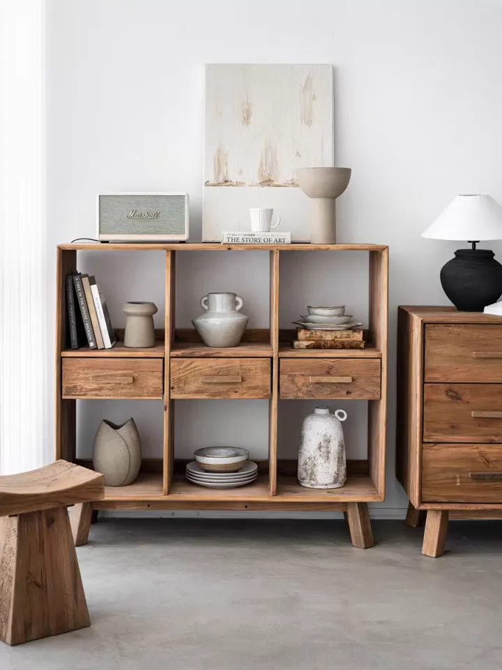 طاولة كونسول ريفية مستطيلة من الخشب