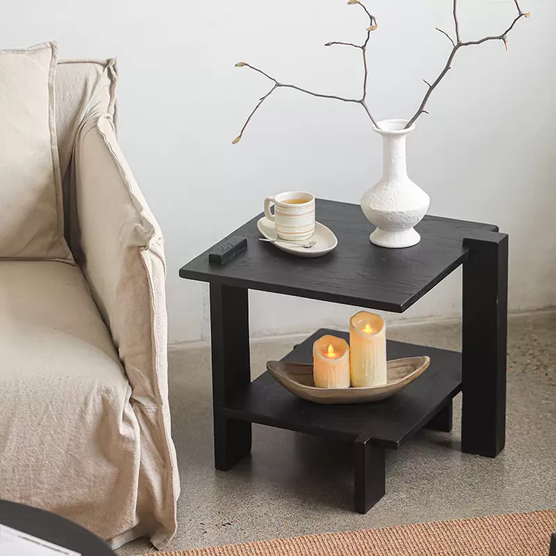 طاولة خدمة جانبية من الخشب الطبيعي