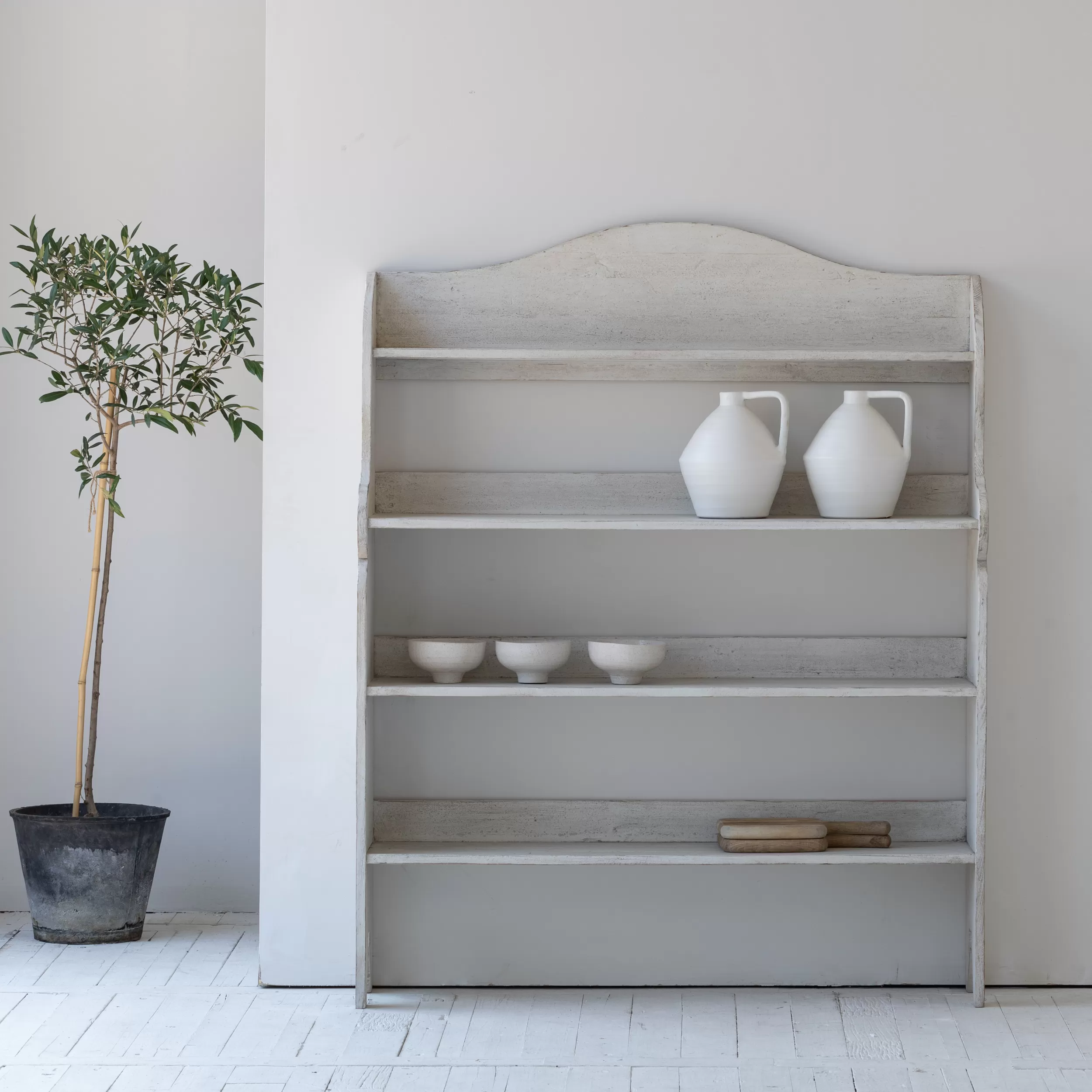 مكتبة من خشب الصنوبر الطبيعي ريفيه