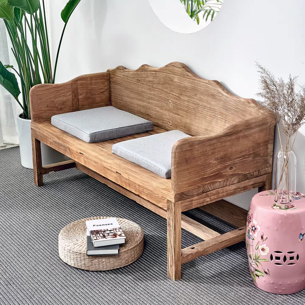 كرسي ريفي من الخشب الطبيعي