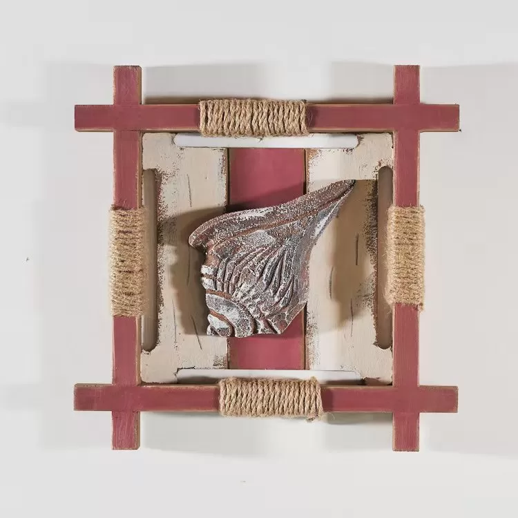 إطار خشبي ديكوري بحري - شكل حلزون