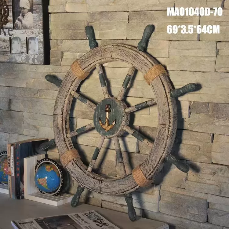 مقود سفينة خشبي ديكوري